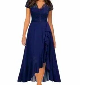 Miusol Navy High/Low Asymmetrical Hem Formal Dress - Size L - NWT